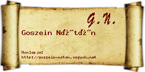 Goszein Nátán névjegykártya